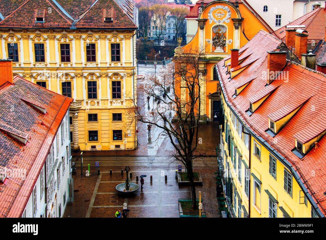 Graz, Austria. Aerial view of historical part of Graz, Austria ...