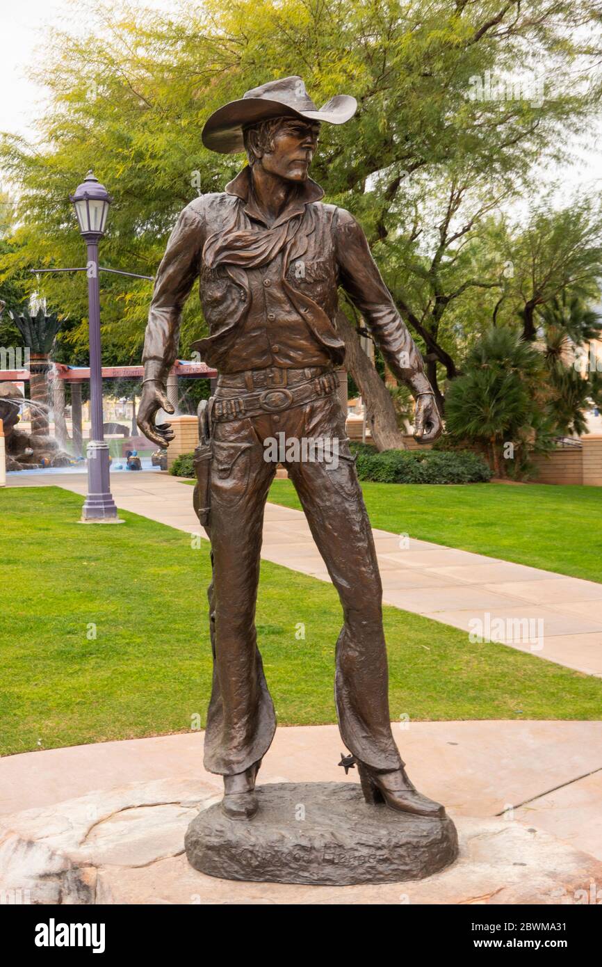 Hollywood heroes statue in downtown Cathedral City CA Stock Photo