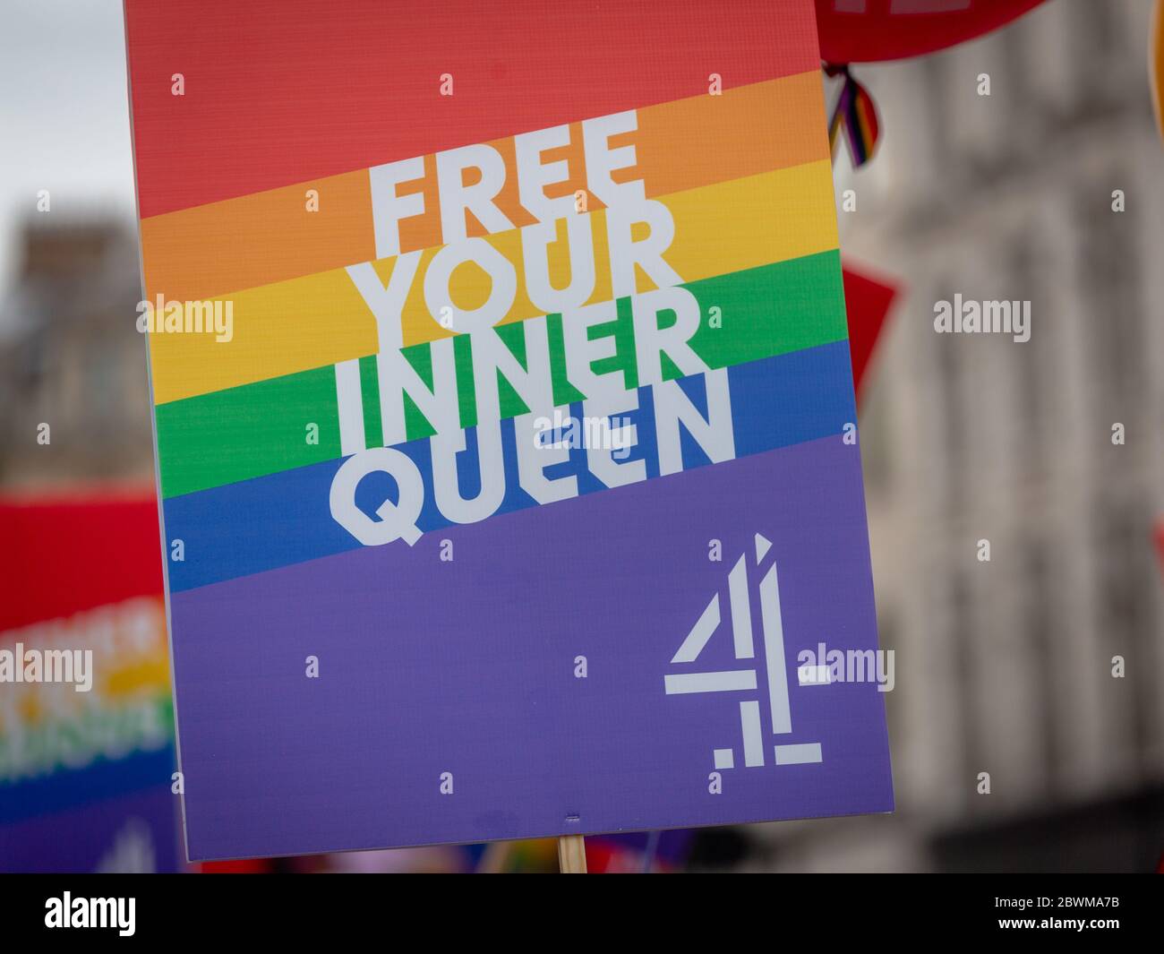 London England July 06 Free Your Inner Queen Placard During Pride In London 2019 Pride In London Is The Uk S Biggest Most Diverse Pride Which Pr Stock Photo Alamy alamy