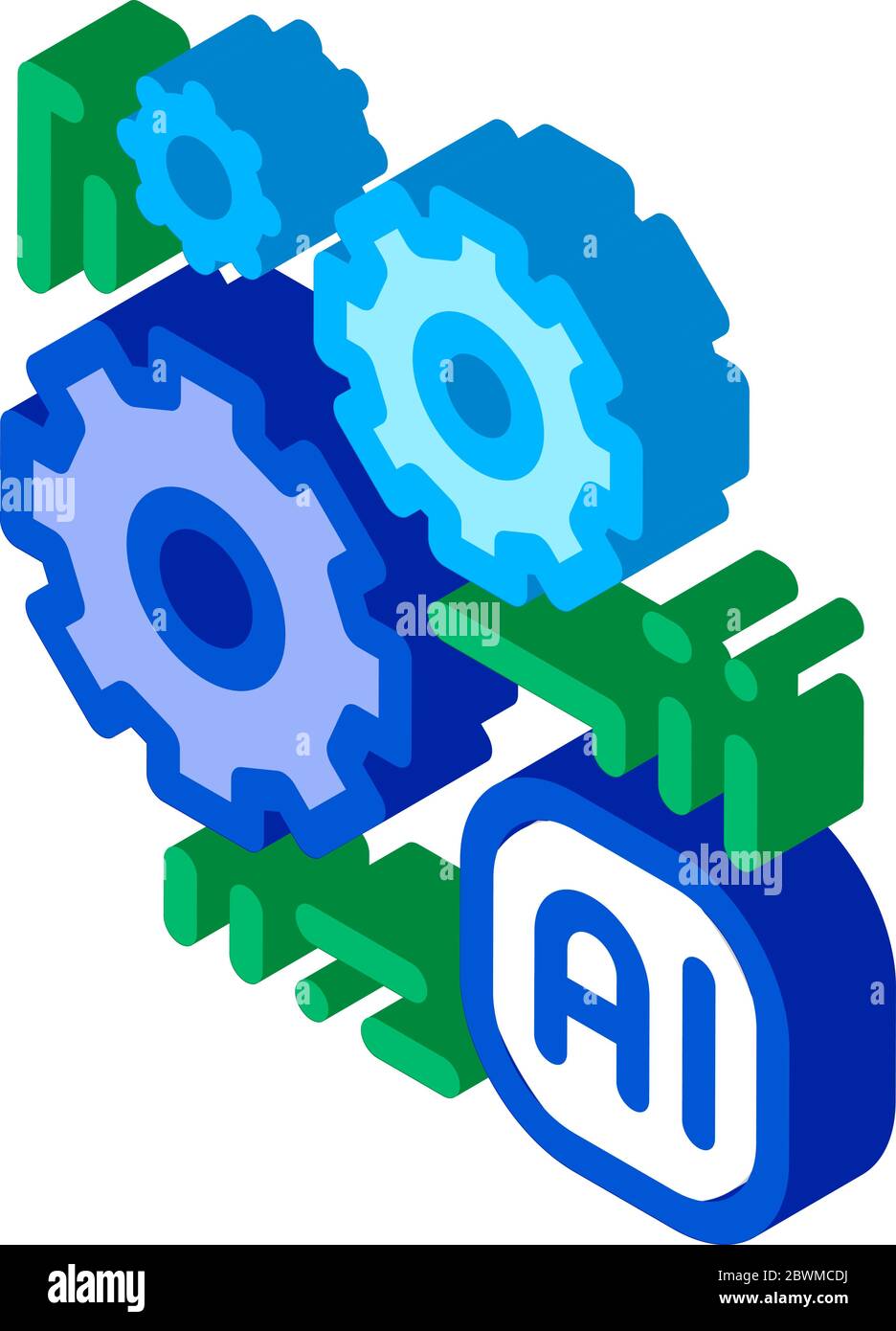 Artificial Intelligence Ai Chip isometric icon vector illustration Stock Vector