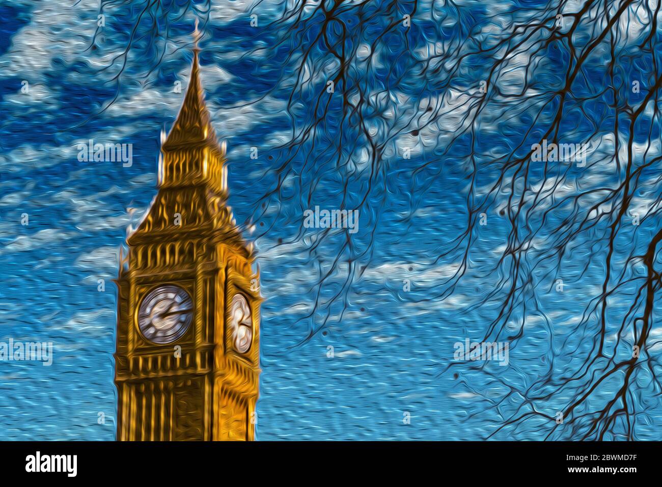 Big Ben Tower in neoGothic style, with an accurate chiming clock is a