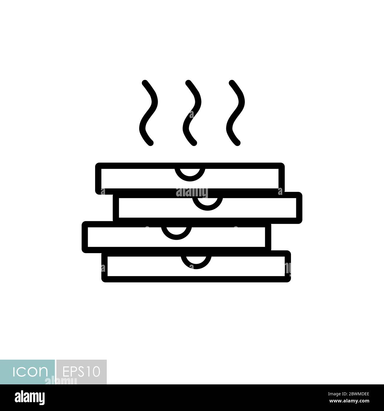 Stock vector icon of four boxes for pizza Stock Vector