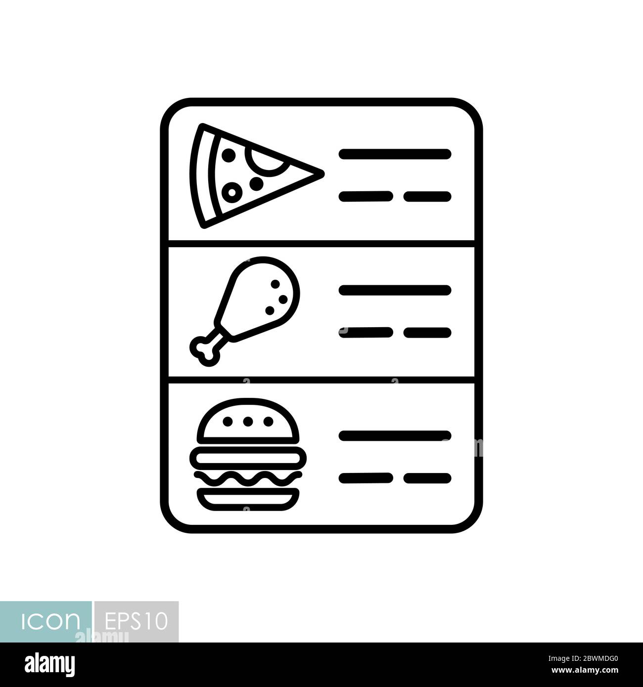 Online food menu vector icon Stock Vector