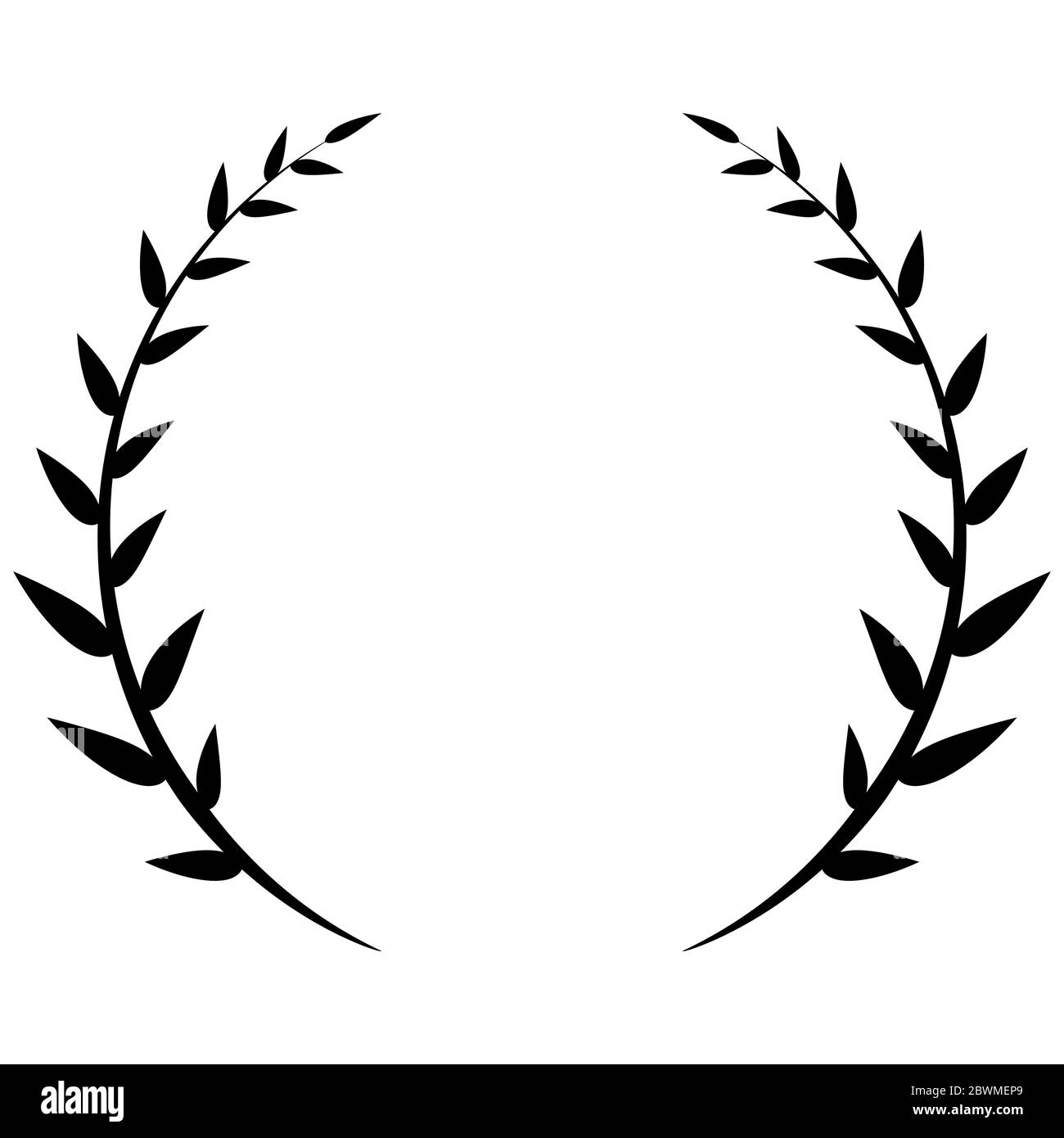 Laurel wreath black icon isolated on white background Stock Vector