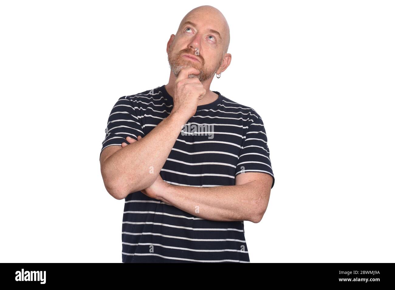Man bald chin pensive hi-res stock photography and images - Alamy
