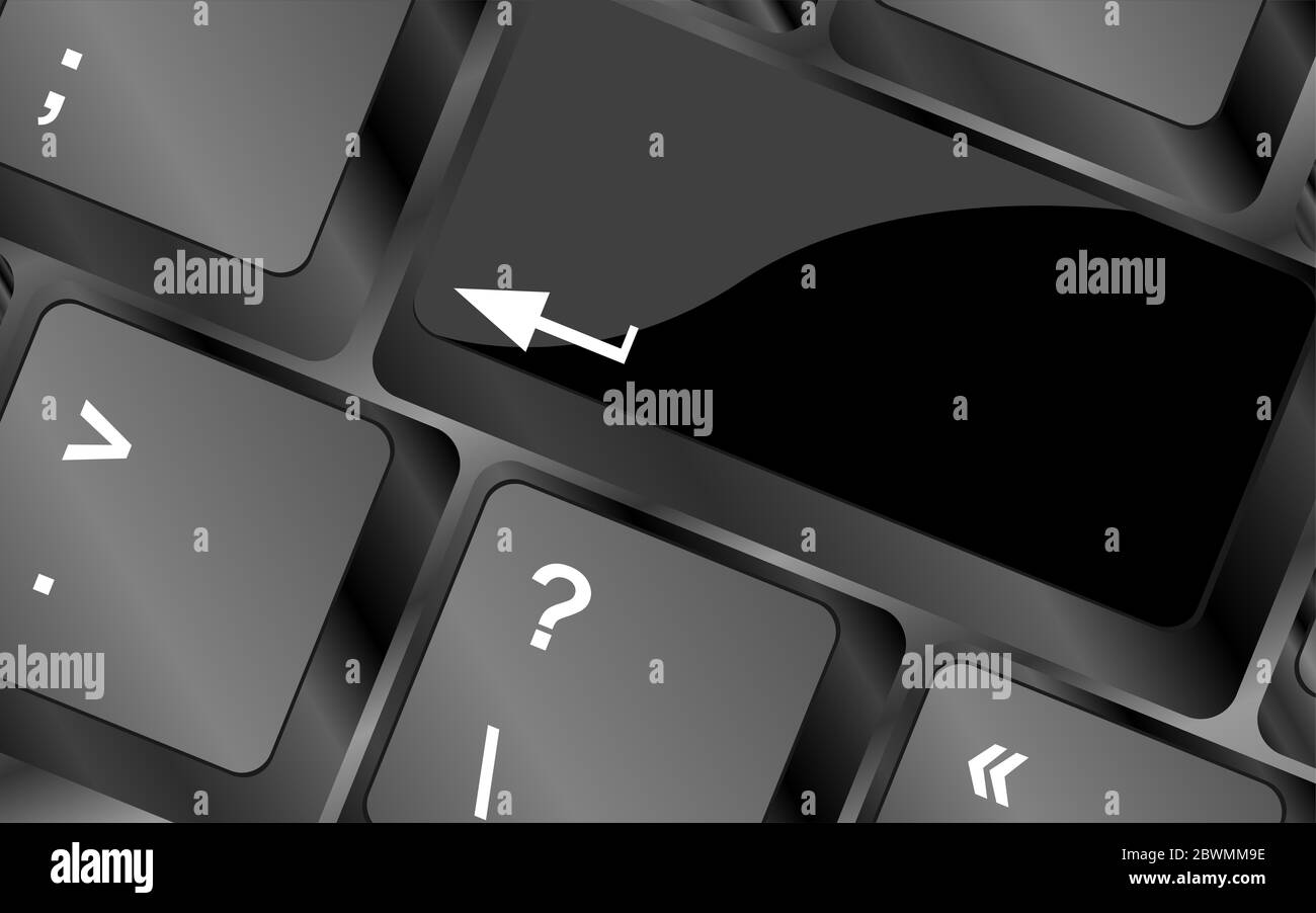 Keyboard with black blank Enter button, with copyspace Stock Photo