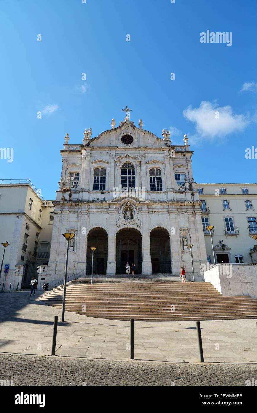 LISBON, PORTUGAL - JULY 4, 2019: exterior of Hospital De Jesus in Lisbon, Portugal Stock Photo