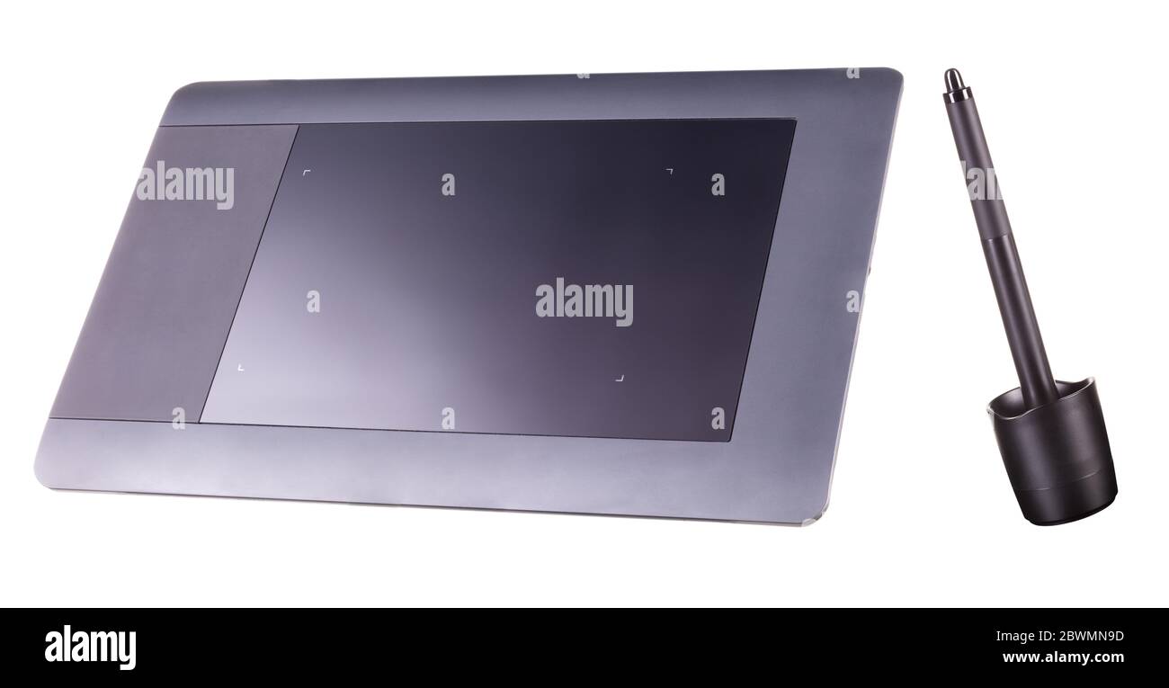Graphic tablet and pen for illustrators, designers and photographers isolated Stock Photo Alamy