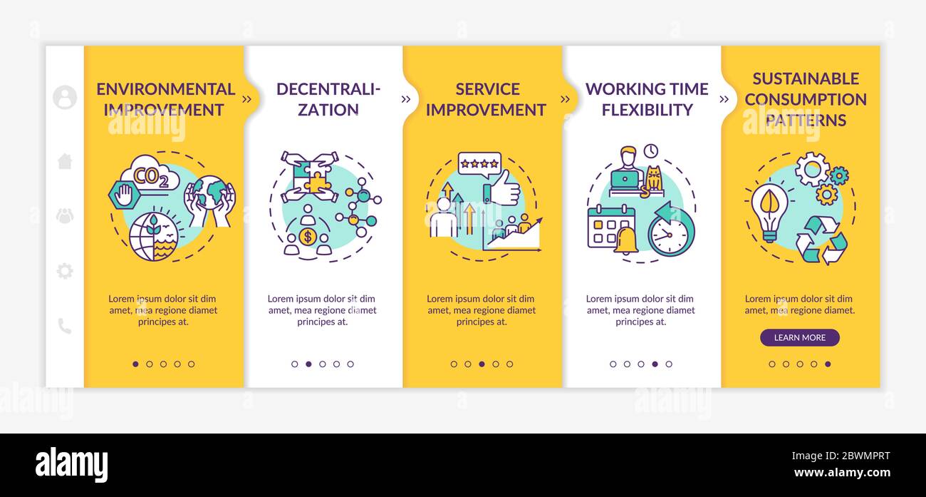 Collaborative economy benefits onboarding vector template Stock Vector