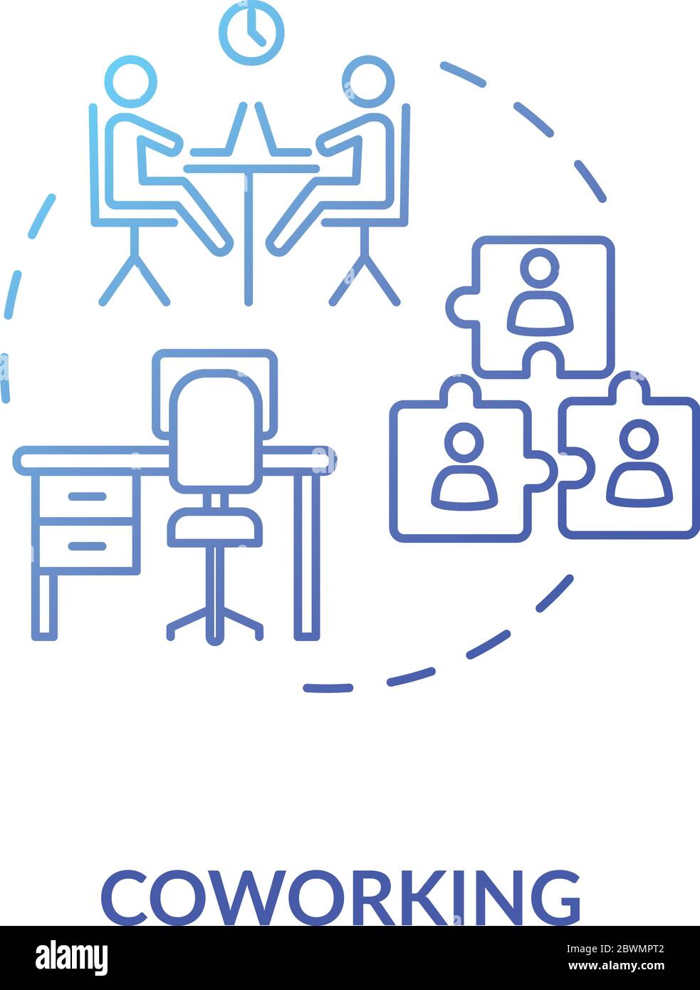 Coworking blue gradient concept icon Stock Vector Image & Art - Alamy