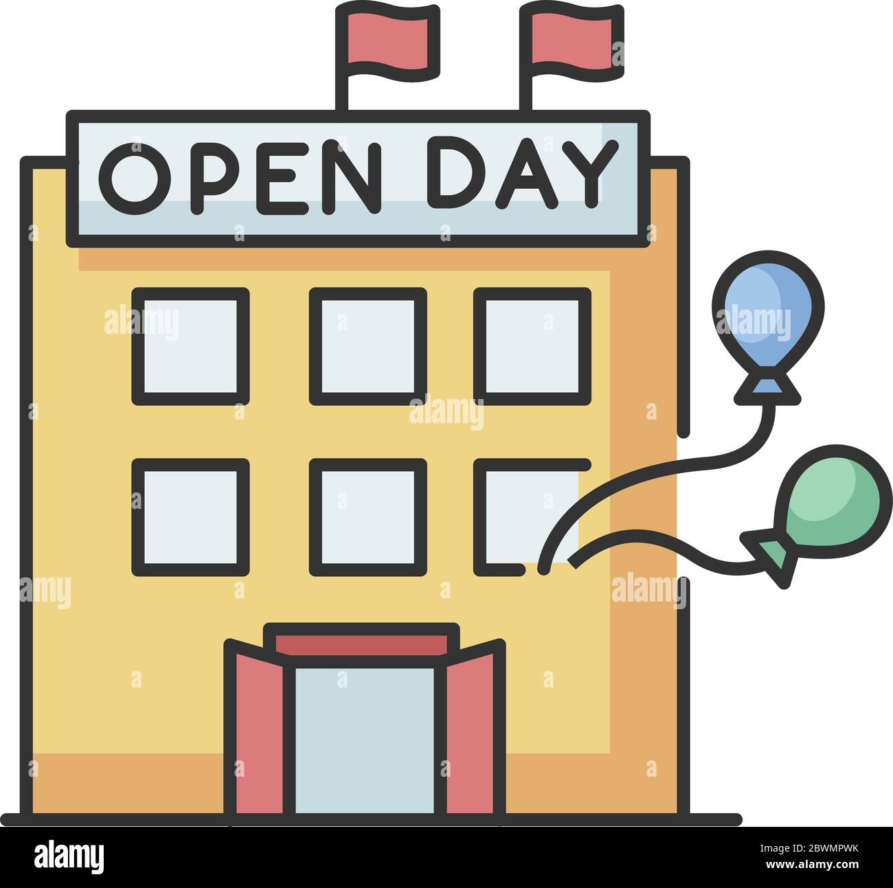 Open house day RGB color icon Stock Vector