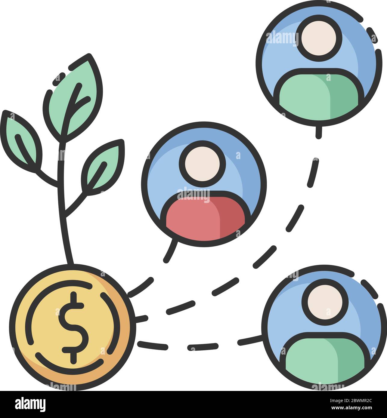 Stakeholder RGB color icon Stock Vector