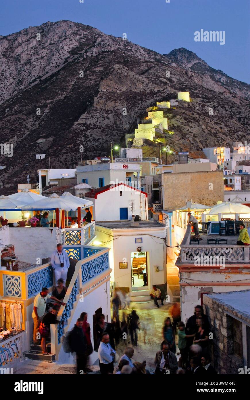 Greece, Karpathos island, scenery at Olympos village on the Assumption Day, August 15th 2008. Stock Photo