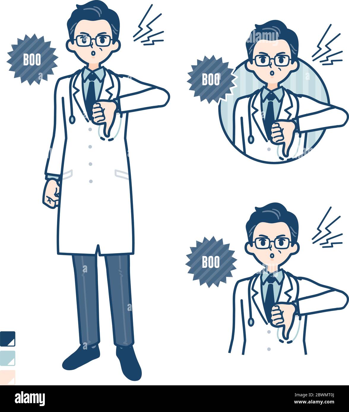 Old Doctor In A White Coat With Booing Images Its Vector Art So Its Easy To Edit Stock Vector