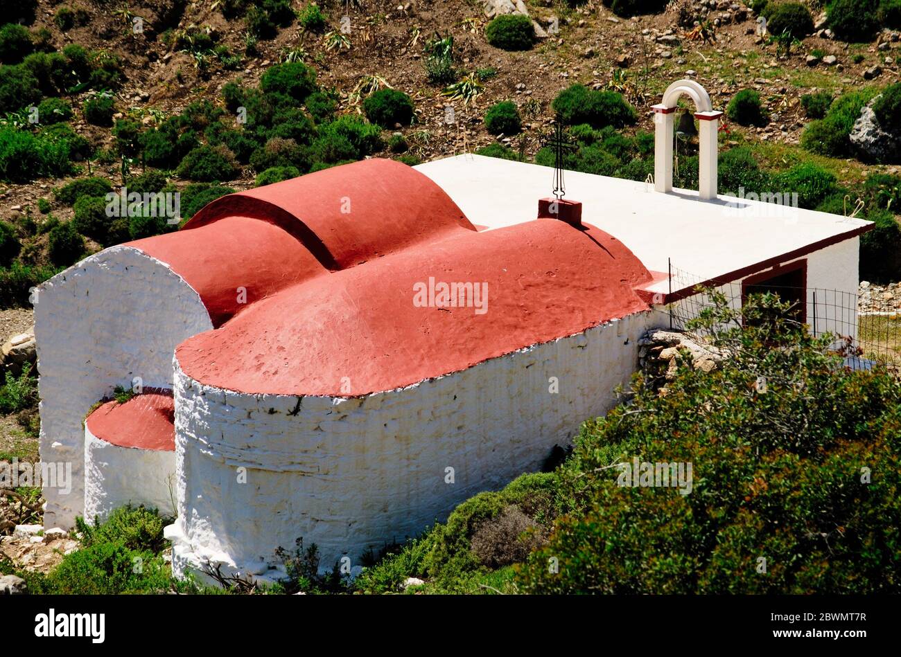 Greece, Karpathos island, view of church. Stock Photo