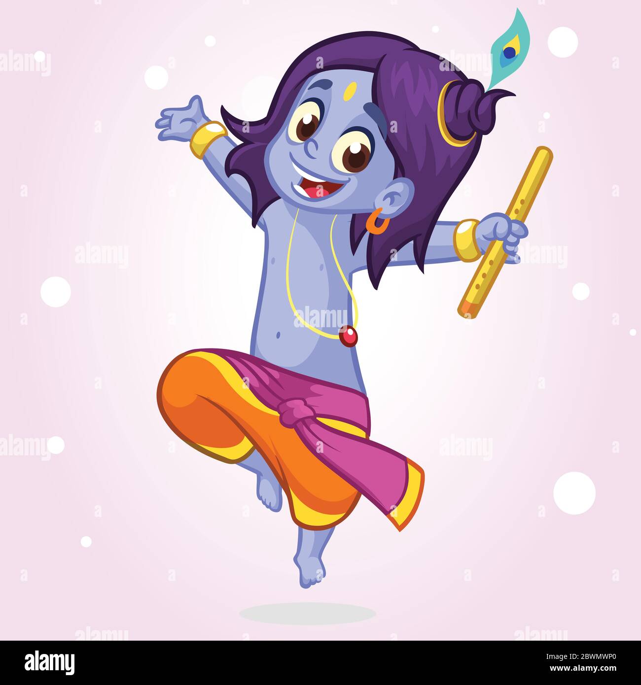 Ornament card with Lord Shri Krishna birthday. Illustration in vector art.  Happy Janmashtami Day Hindu. Vedic Feast India. Use for banners, card, wall  Stock Vector Image & Art - Alamy