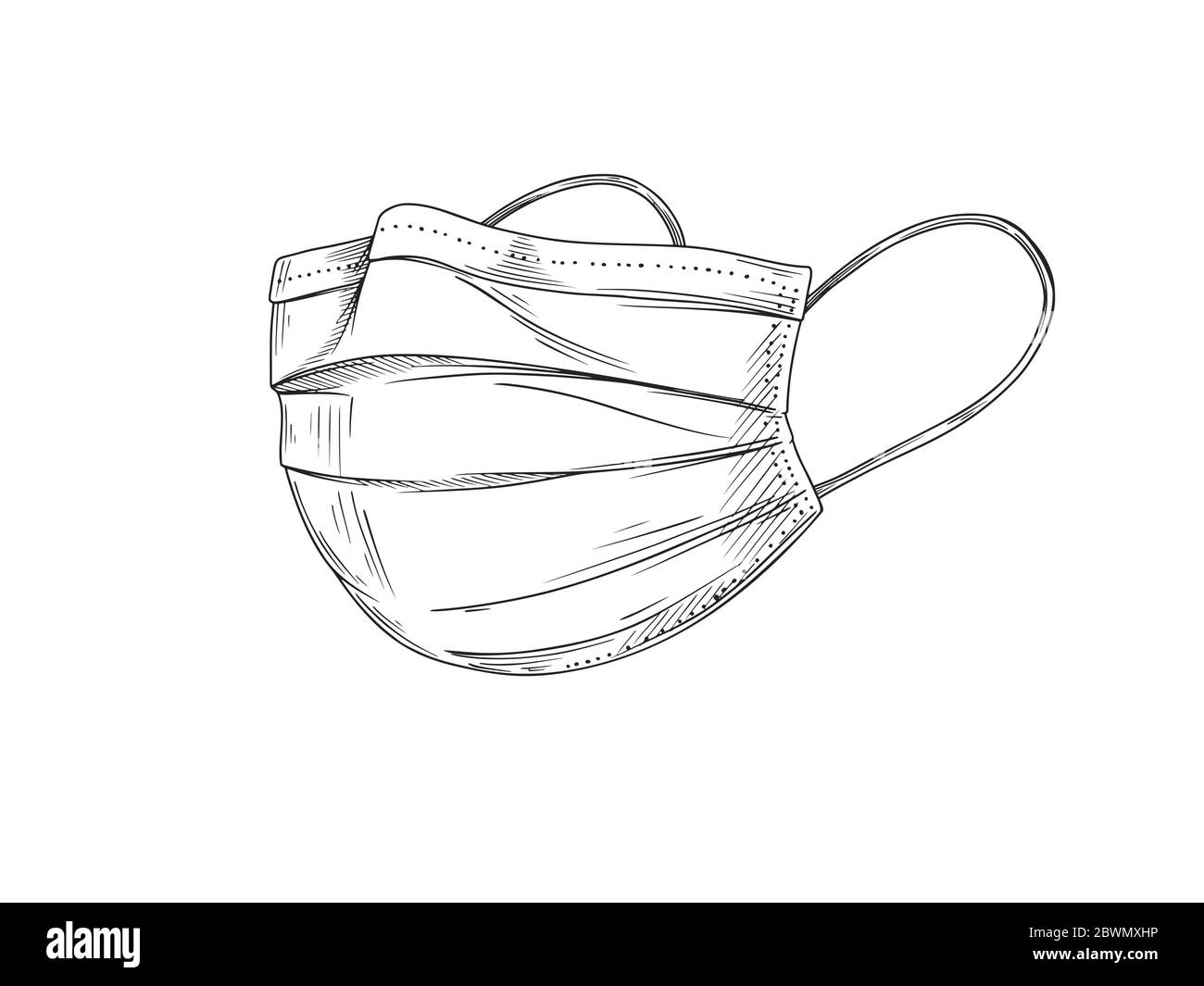 Woman in medical mask sketch Royalty Free Vector Image
