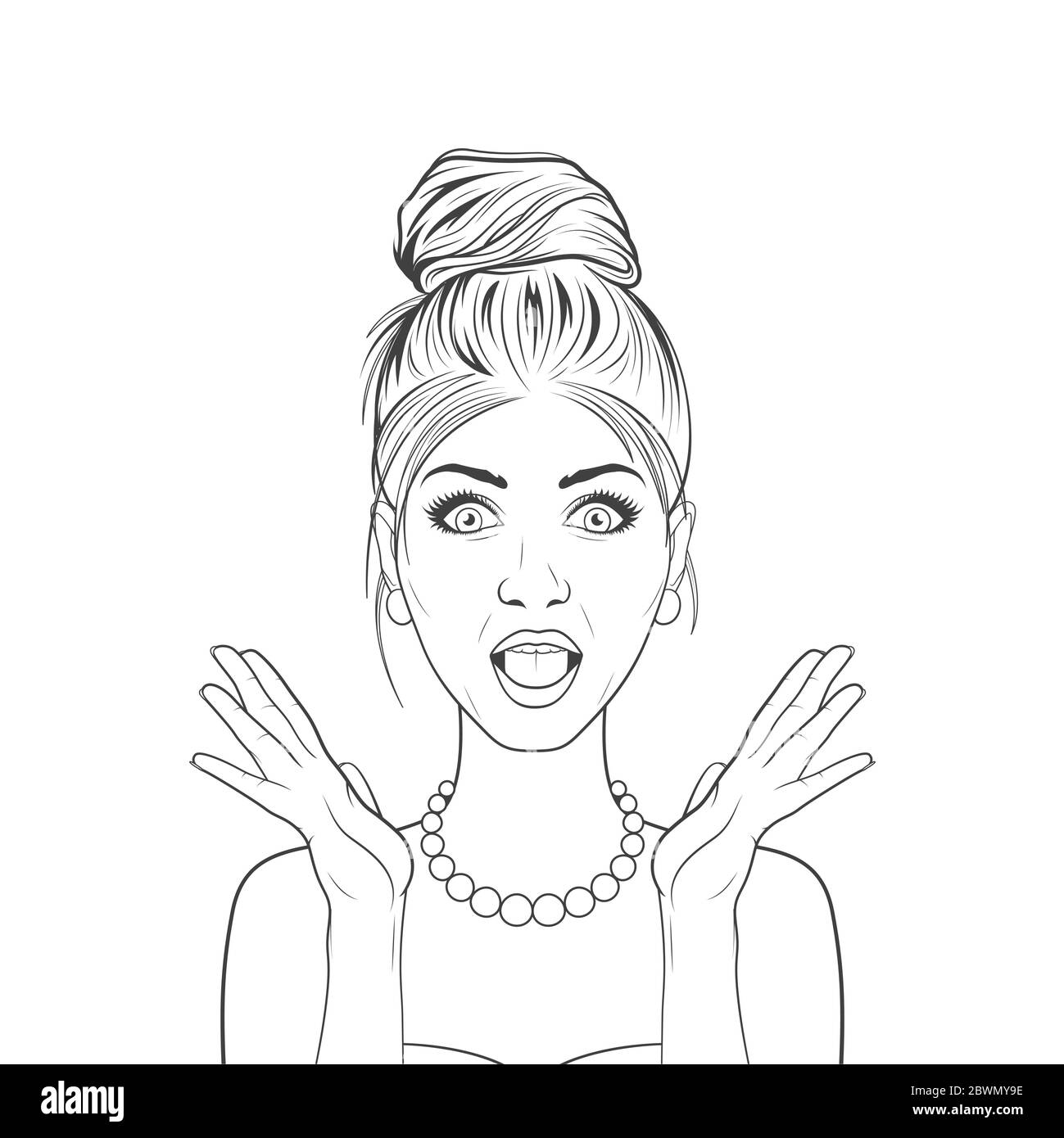 Pop art woman Black and White Stock Photos & Images - Alamy