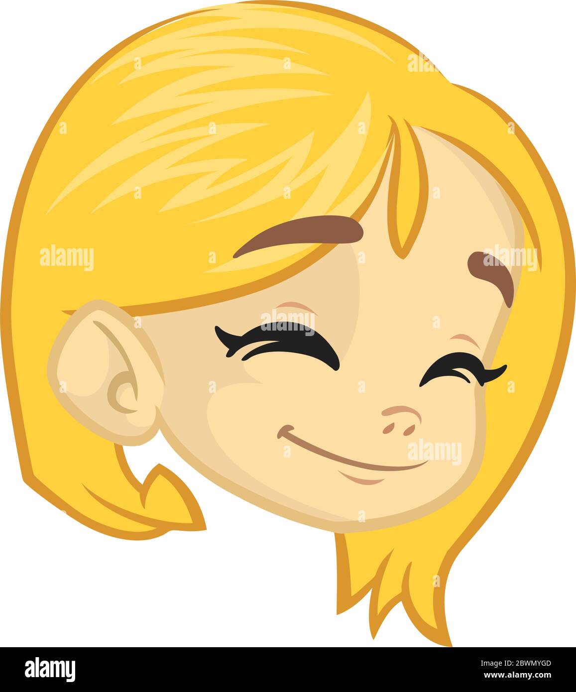Cartoon girl smiling. Cute cartoon vector girl face expressions set Stock  Vector Image & Art - Alamy