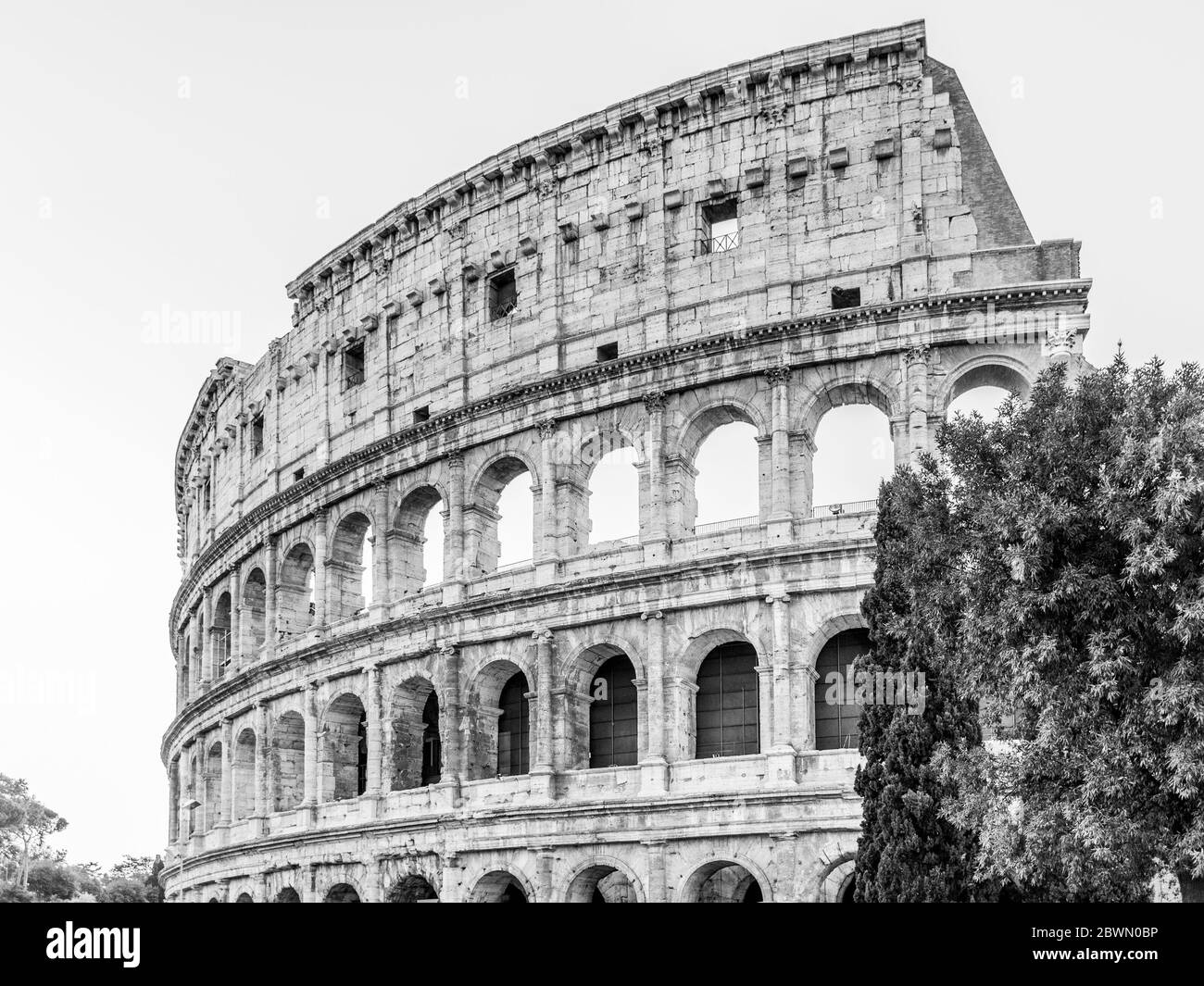 Colosseum, or Coliseum. Morning sunrise at huge Roman amphitheatre ...