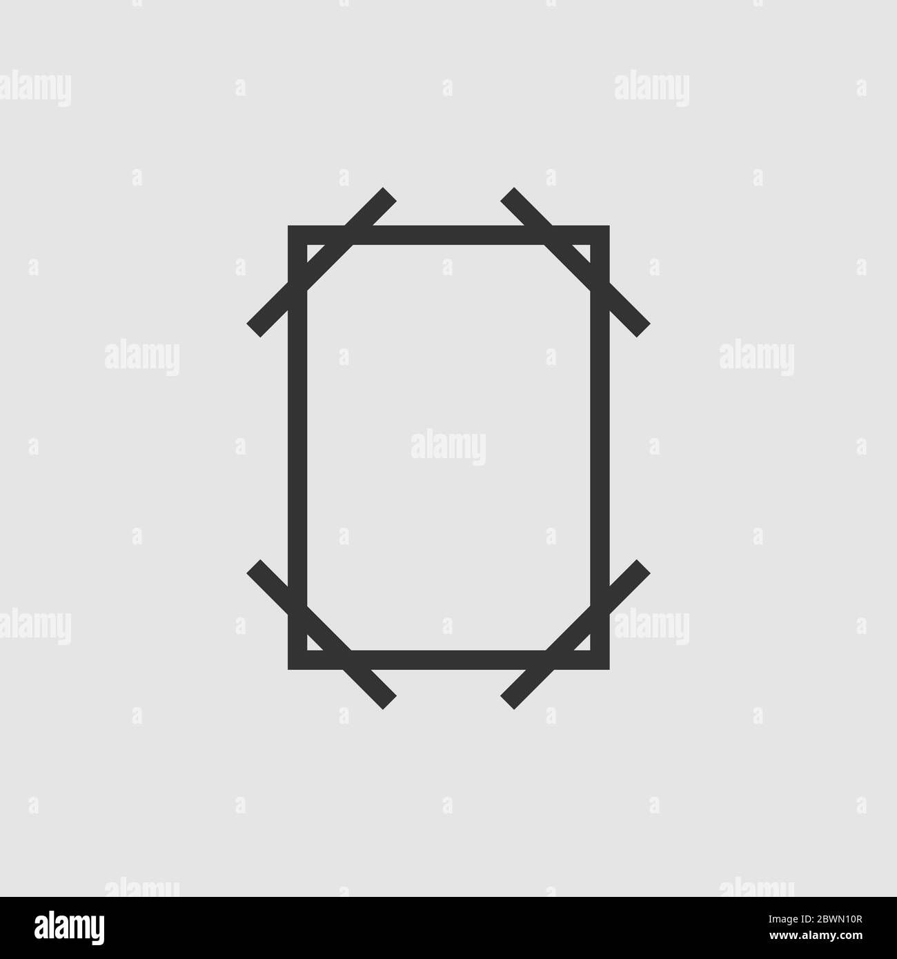 Frame icon flat. Black pictogram on grey background. Vector illustration symbol Stock Vector