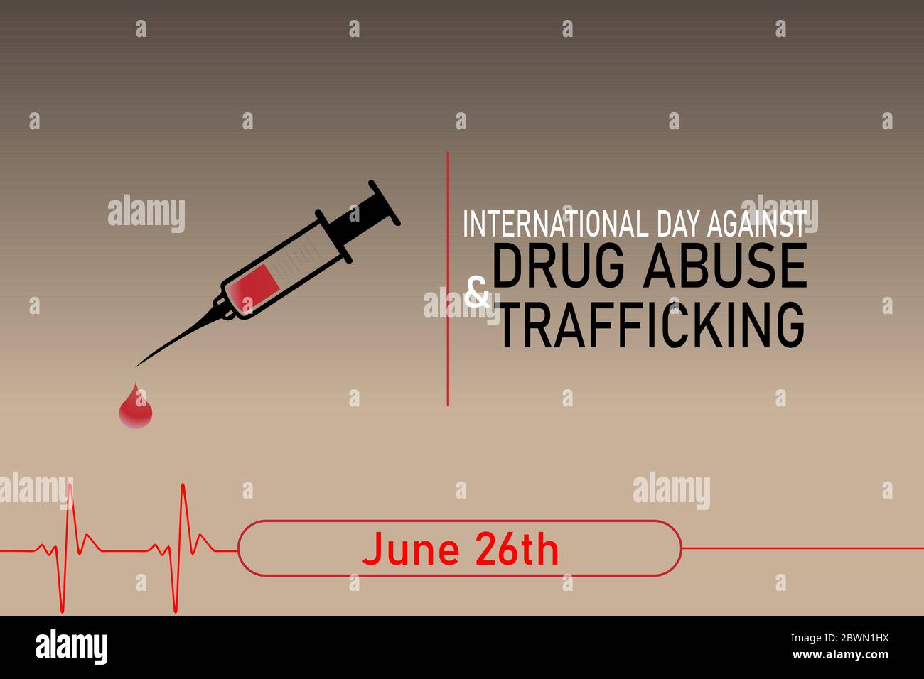 Vector illustration for the International Day against Drug Abuse and Trafficking on June 26 Stock Vector