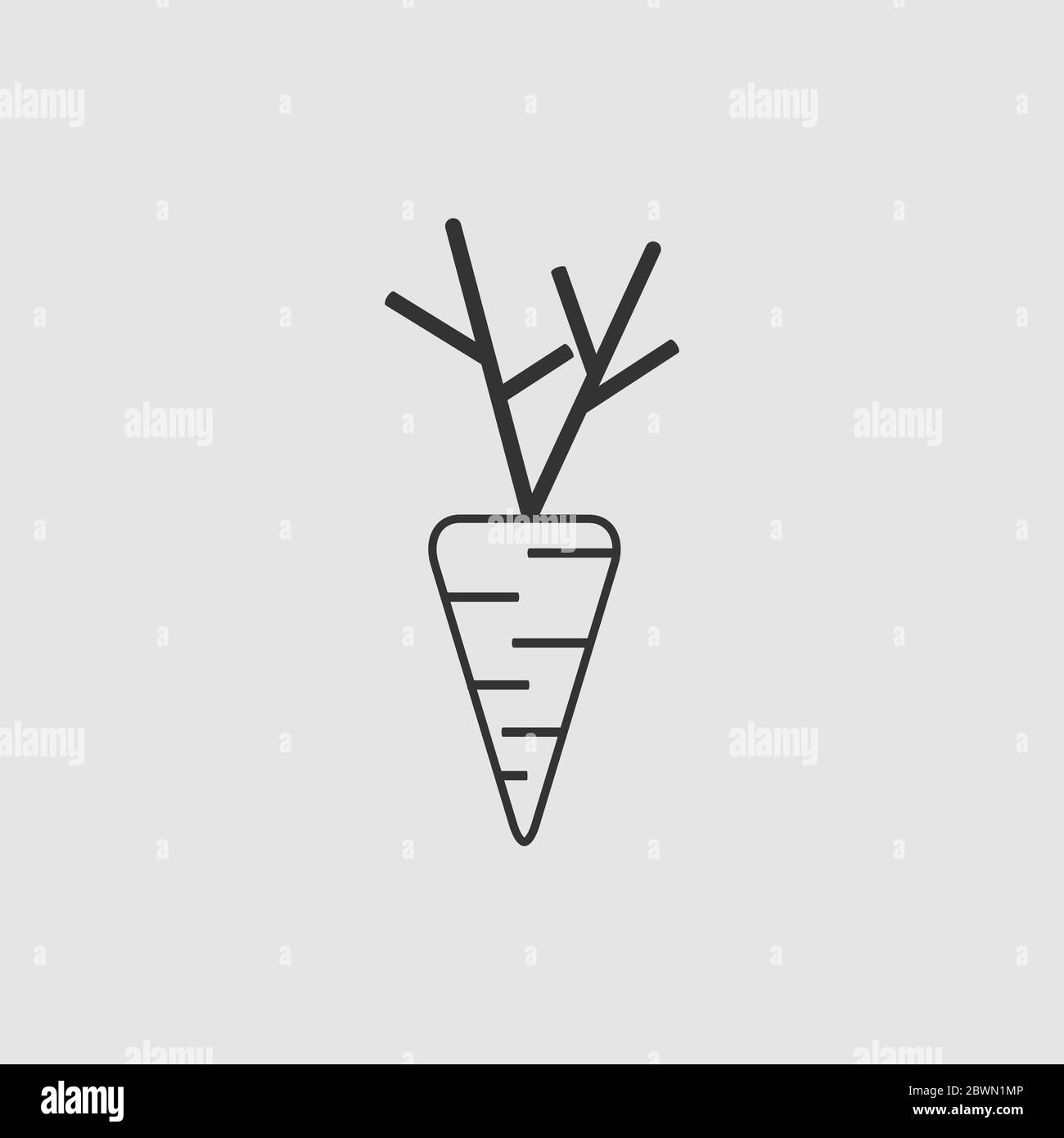 Carrot icon flat. Black pictogram on grey background. Vector illustration symbol Stock Vector
