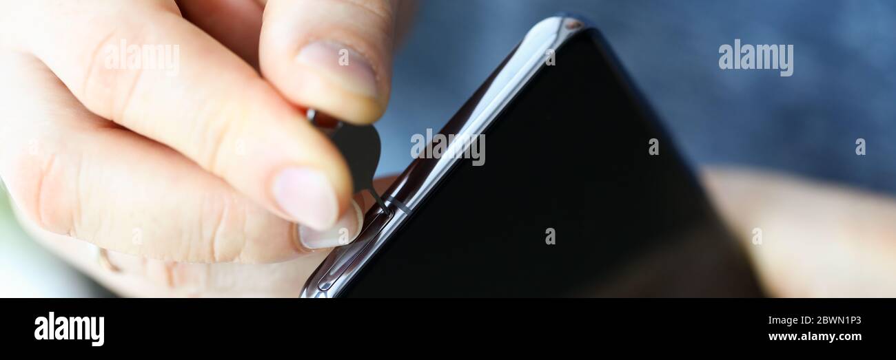 Sim card replacement Stock Photo