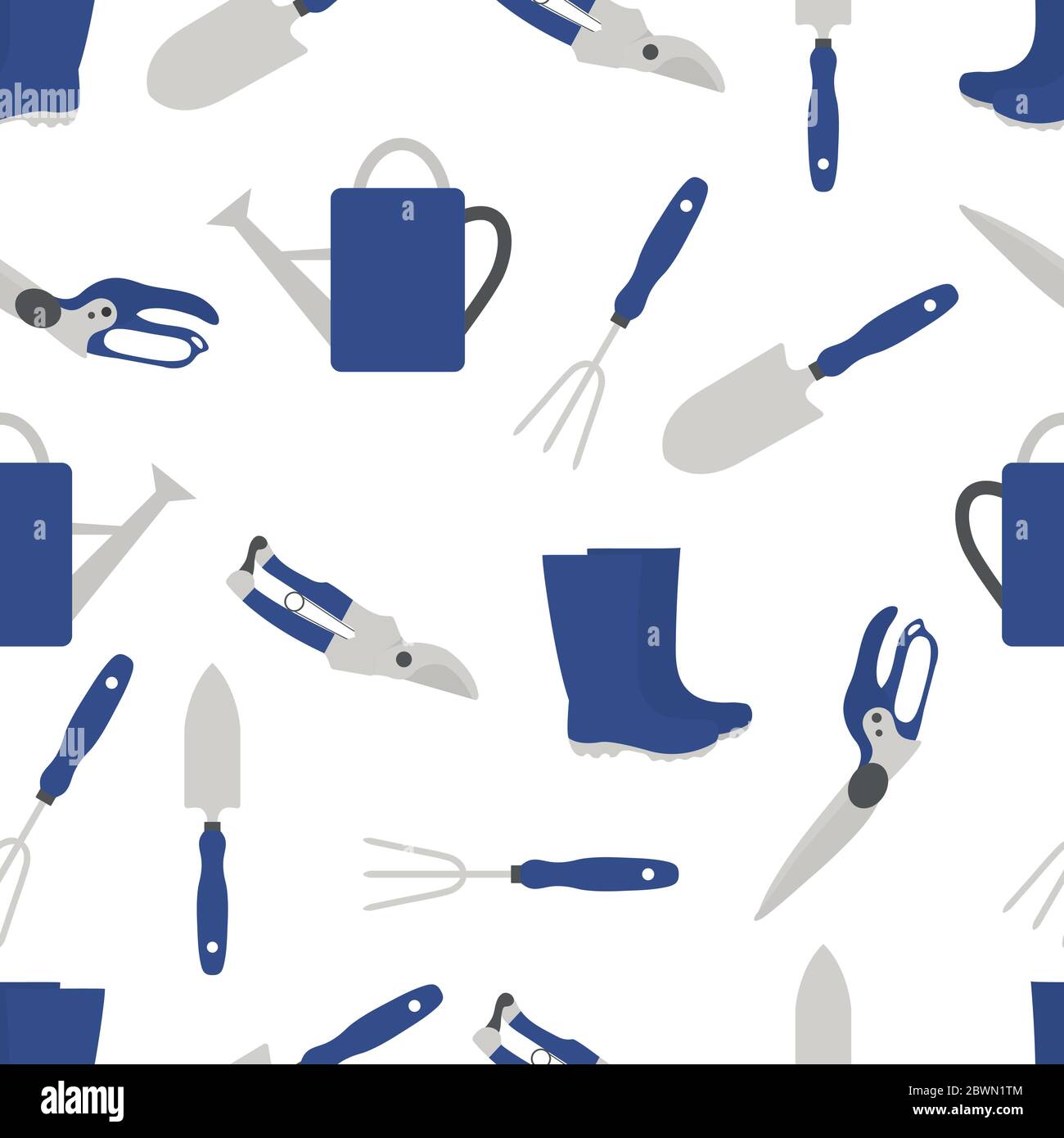Vector seamless pattern Illustration with gardening tools and rubber ...