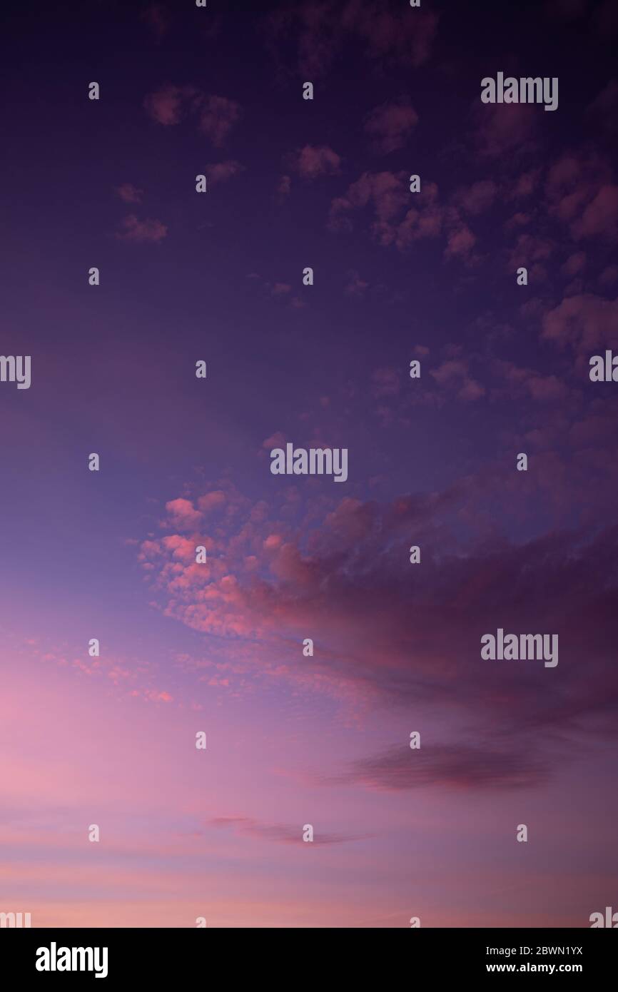 Cloudy sky pink purple hi-res stock photography and images - Alamy