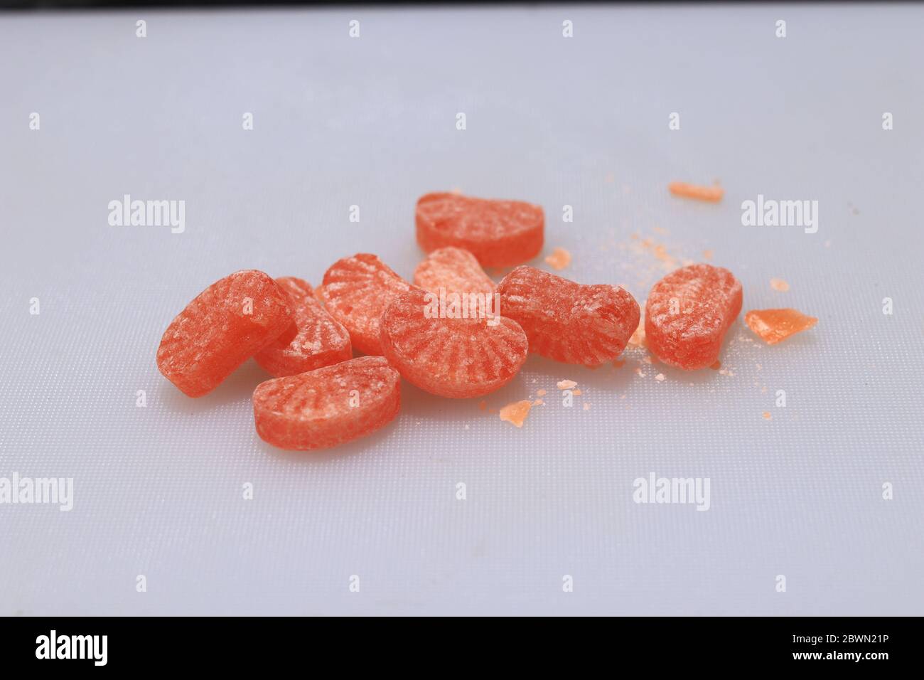Famous orange color candy or peppermint in India Stock Photo Alamy
