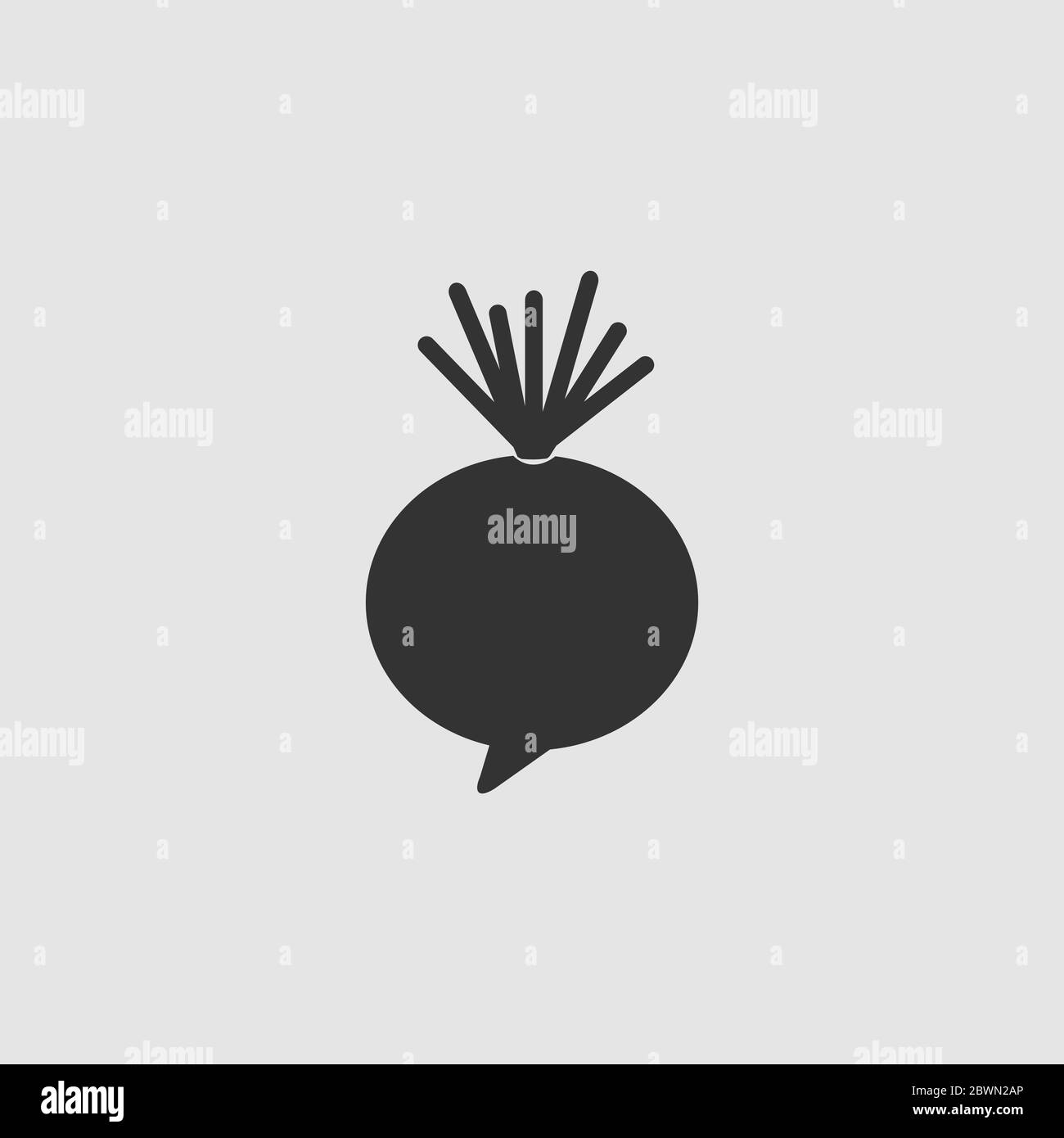 Beet icon flat. Black pictogram on grey background. Vector illustration symbol Stock Vector