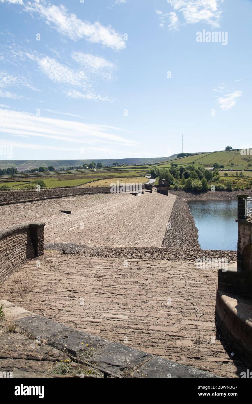 Summer view of Digley Reservoir maintained by Yorkshire Water in the