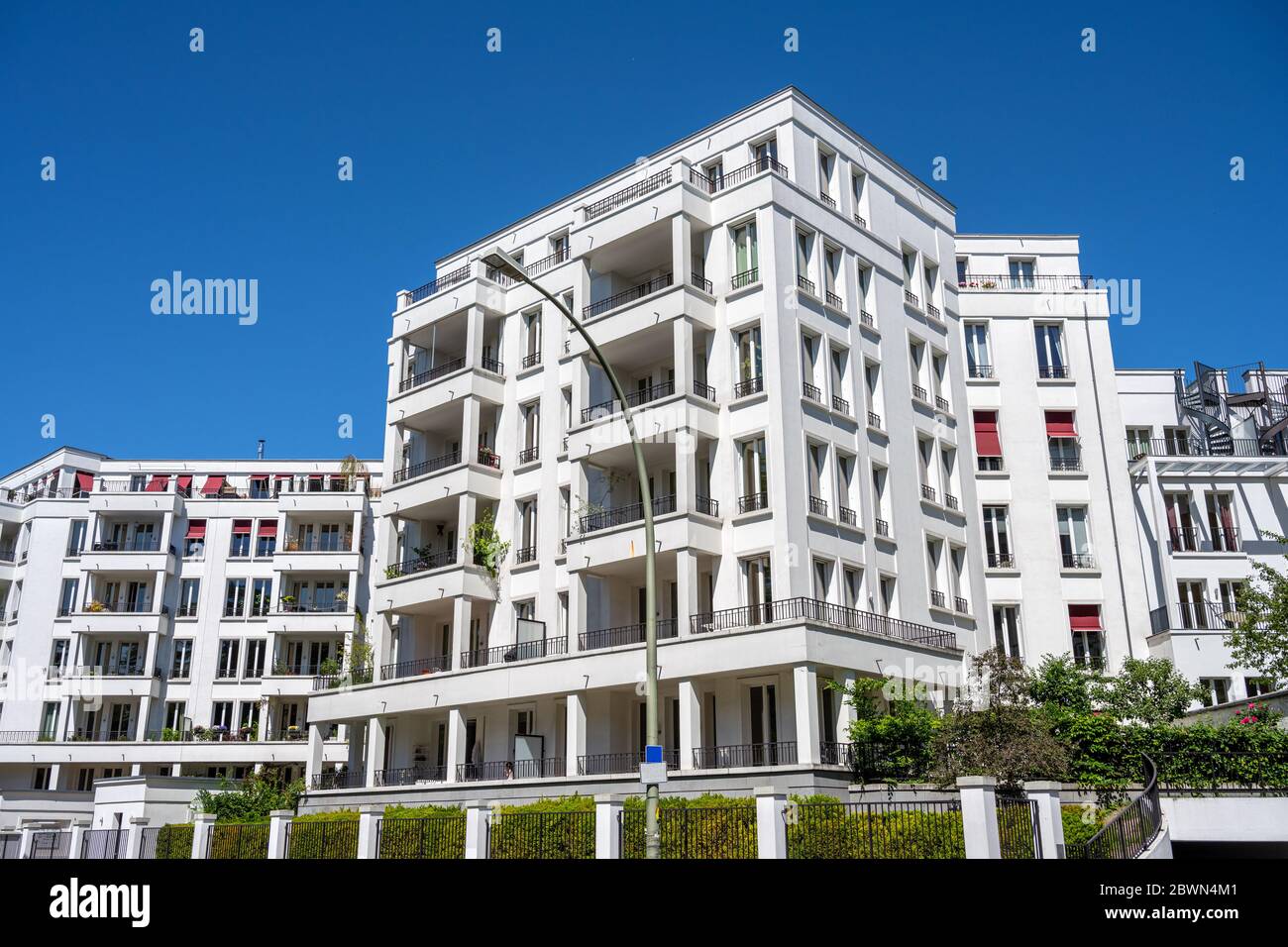 Modern white multi-family houses seen in Berlin, Germany Stock Photo ...