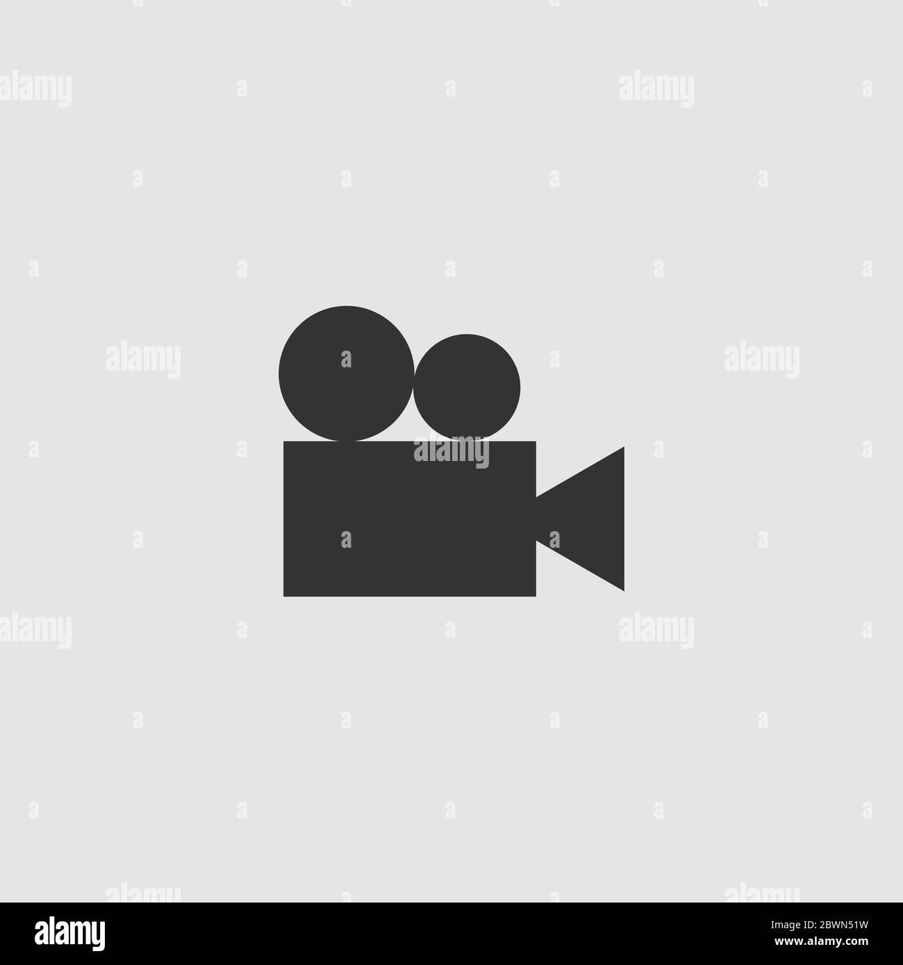 Retro cinema icon flat. Black pictogram on grey background. Vector illustration symbol Stock Vector