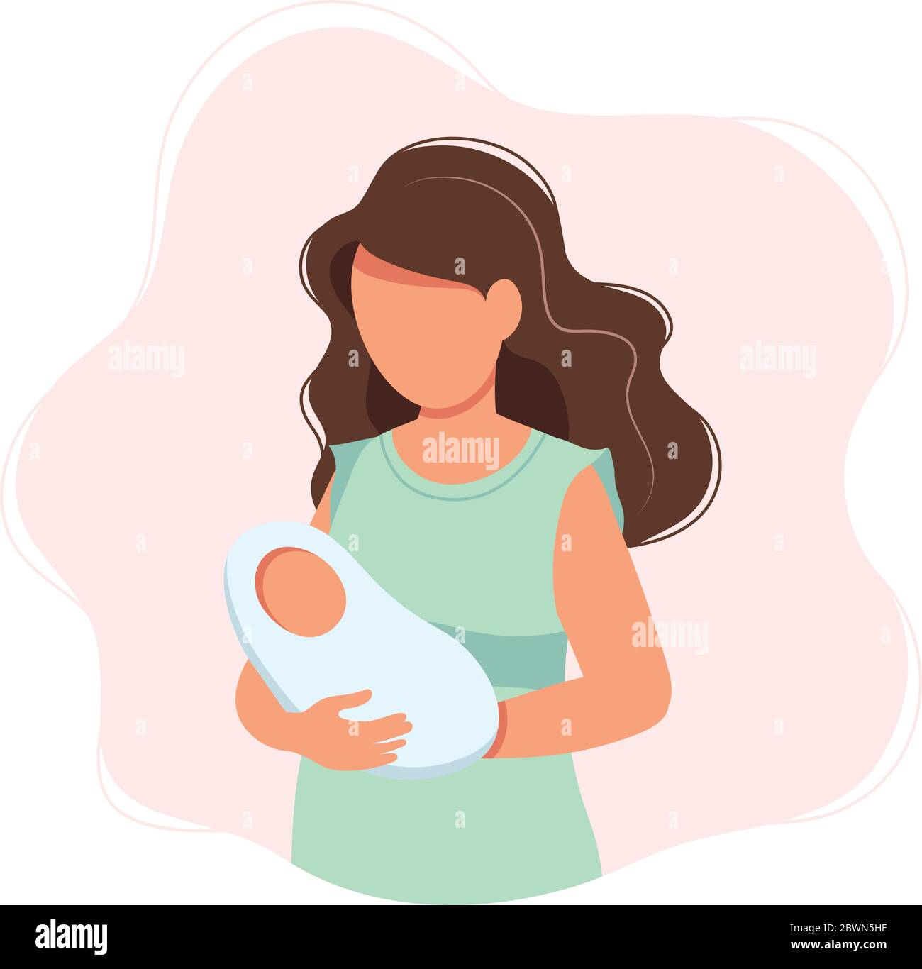 Woman holding newborn baby, concept vector illustration in cute cartoon  style, health, care, maternity Stock Vector Image & Art - Alamy
