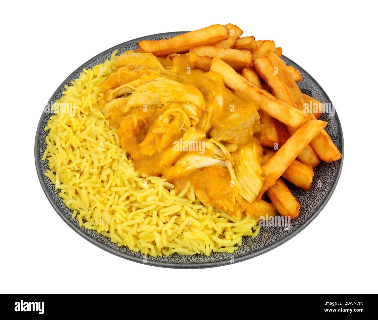 Chicken Curry With Rice And Chips