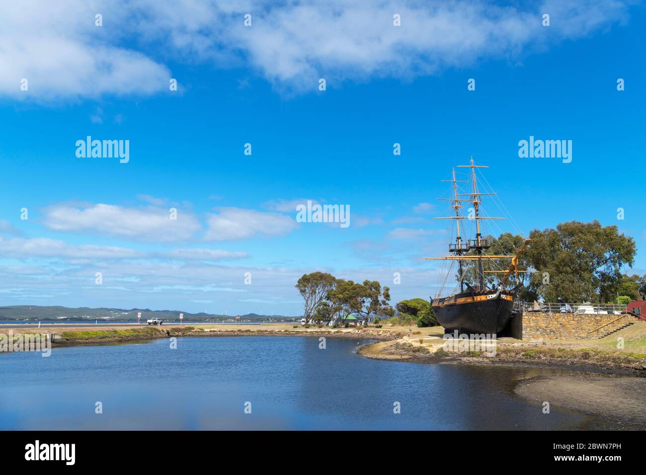 Replica of the brig 'Amity', which brought the first Europeans to Western Australia in 1826, Albany, Western Australia, Australia Stock Photo