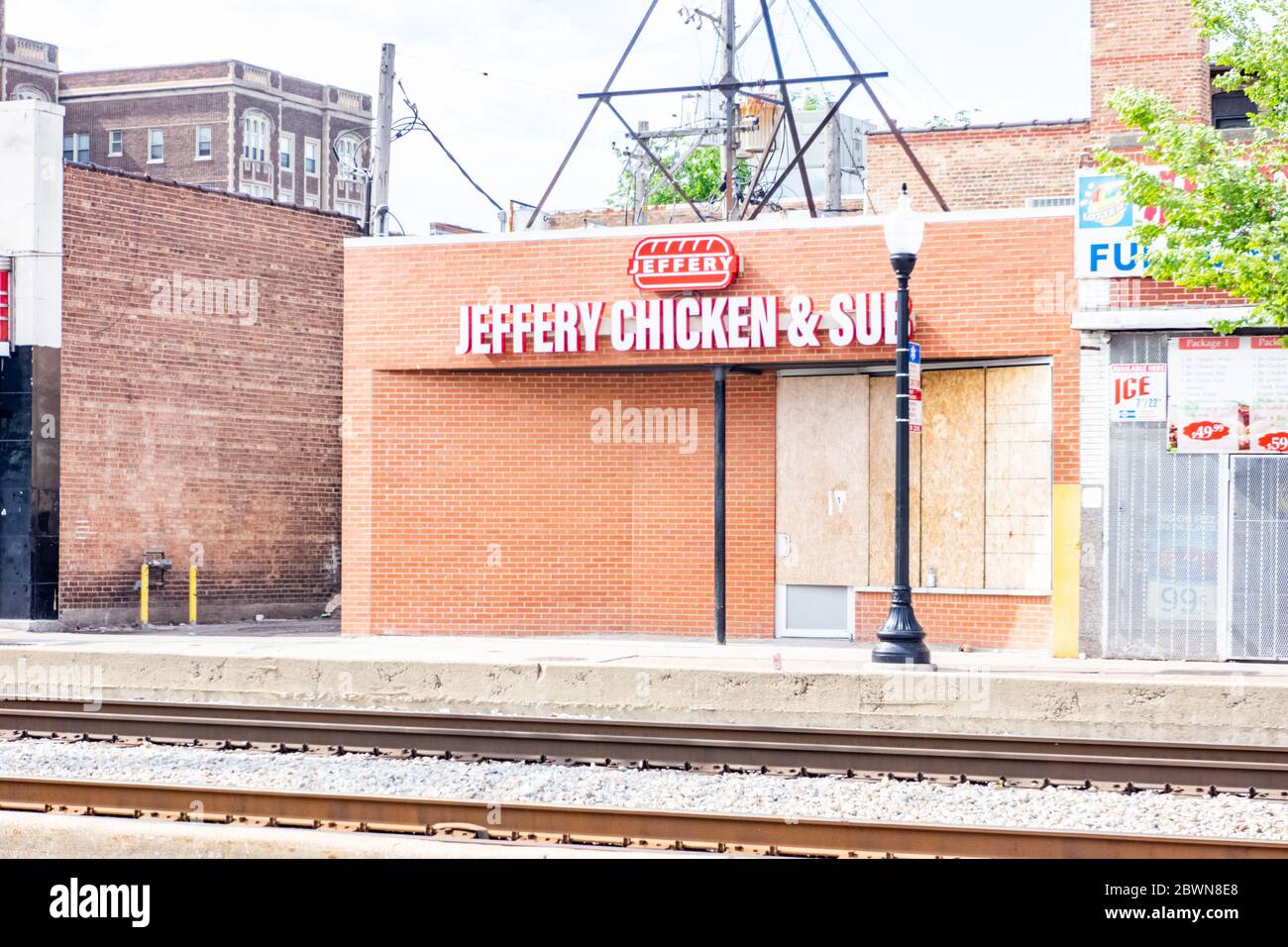 Chicago Riot George Crime business riot damage hi-res stock photography and images - Alamy
