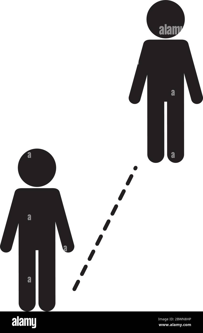 Social distancing between avatars silhouette style icon vector design ...
