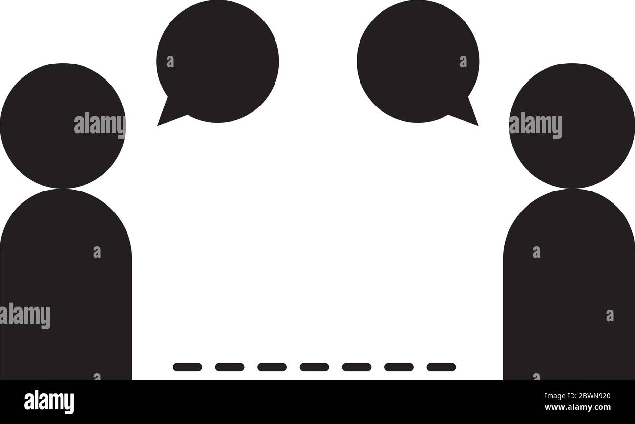 Social distancing between avatars with bubbles silhouette style icon ...