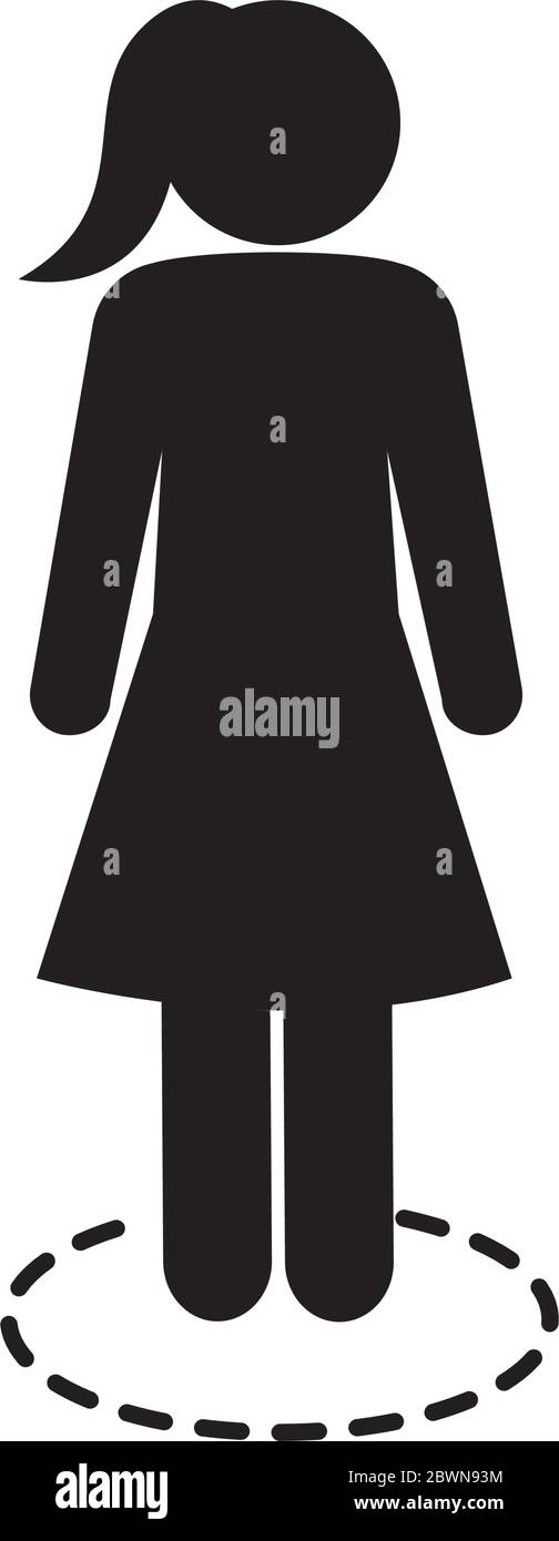 Woman social distancing silhouette style icon vector design Stock ...