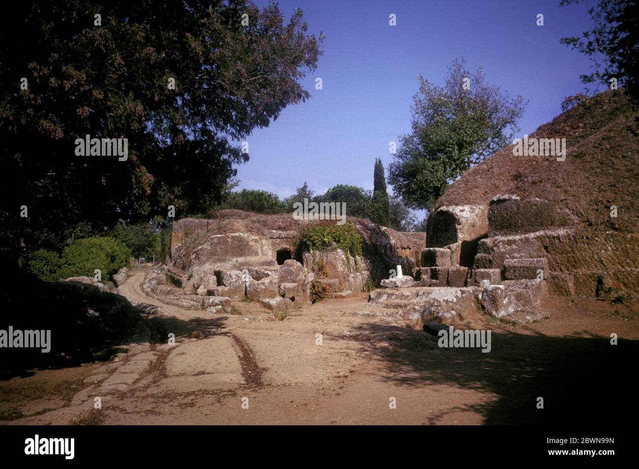 Necropolis of Cerveteri, the main burial area of the ancient Etruscan city of Caere,  Cerveteri, Lazio, Italy Stock Photo