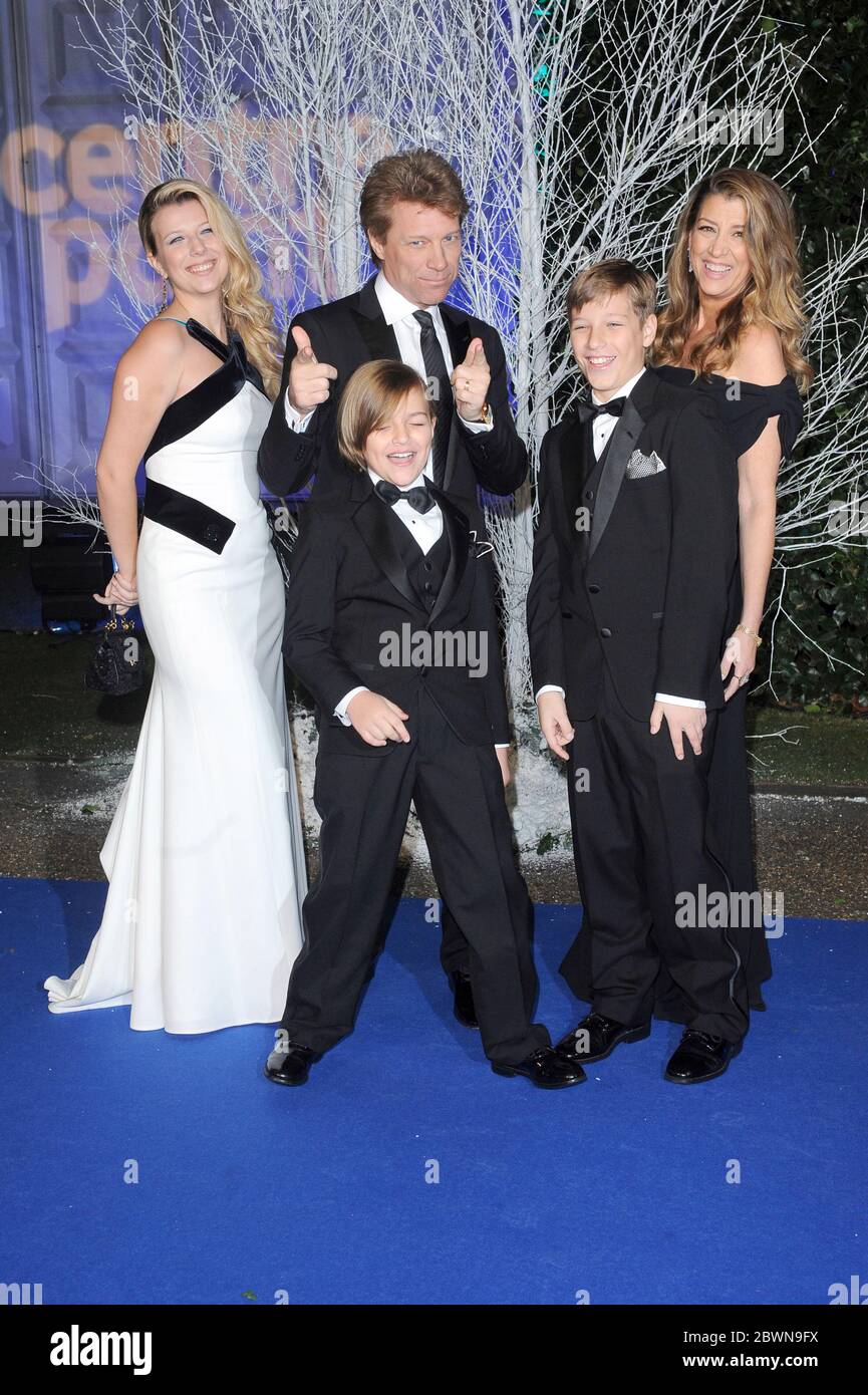 Jon Bon Jovi and family attend the Centrepoint Winter Whites Gala at Kensington Palace in London