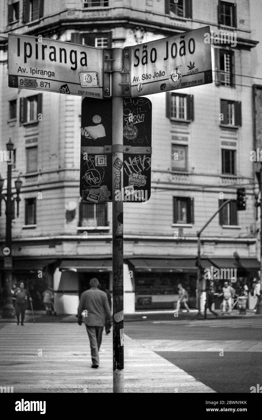 Ipiranga and Sao Joao famous corner Stock Photo