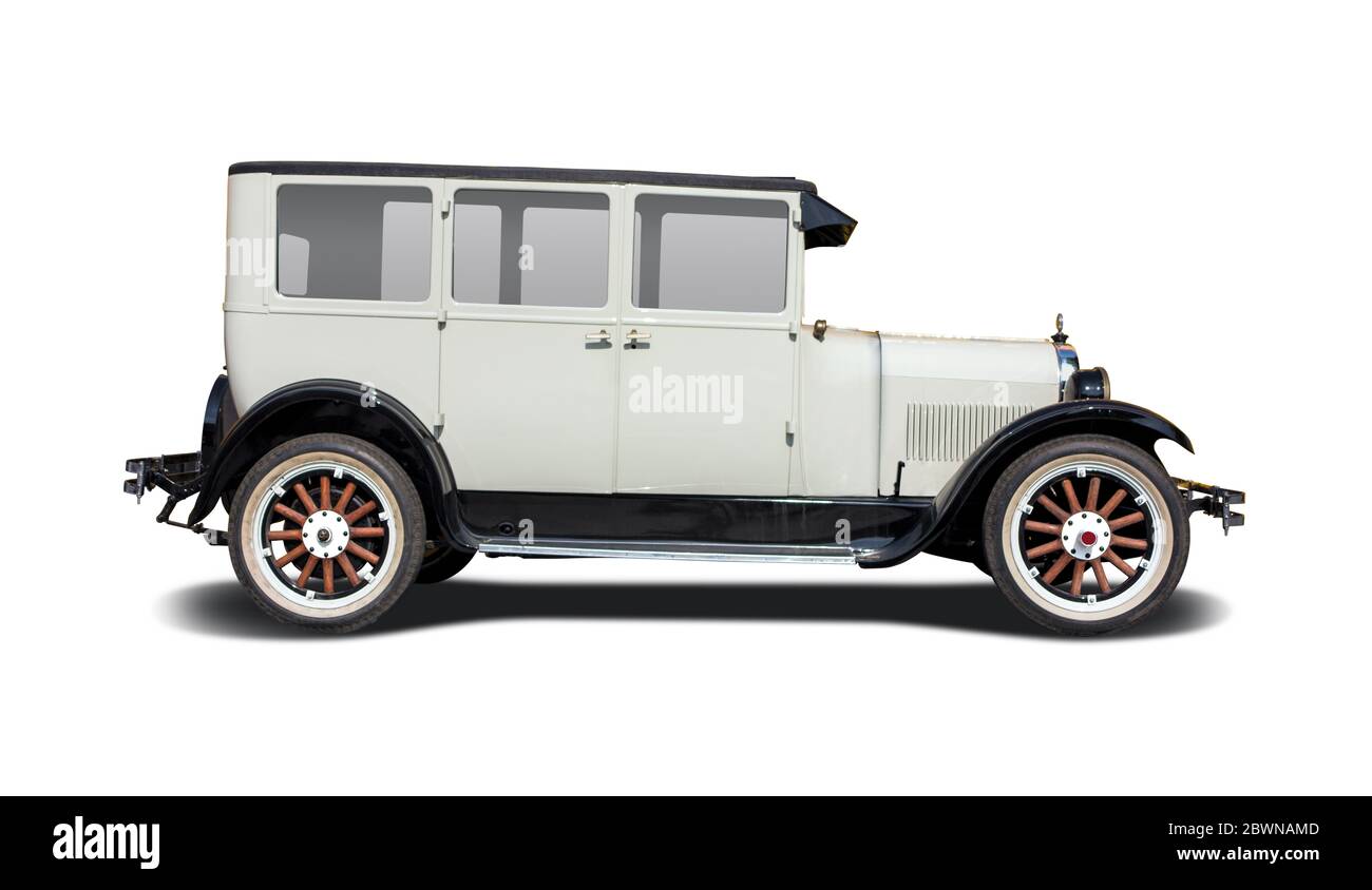 Antique American car isolated on white Stock Photo - Alamy
