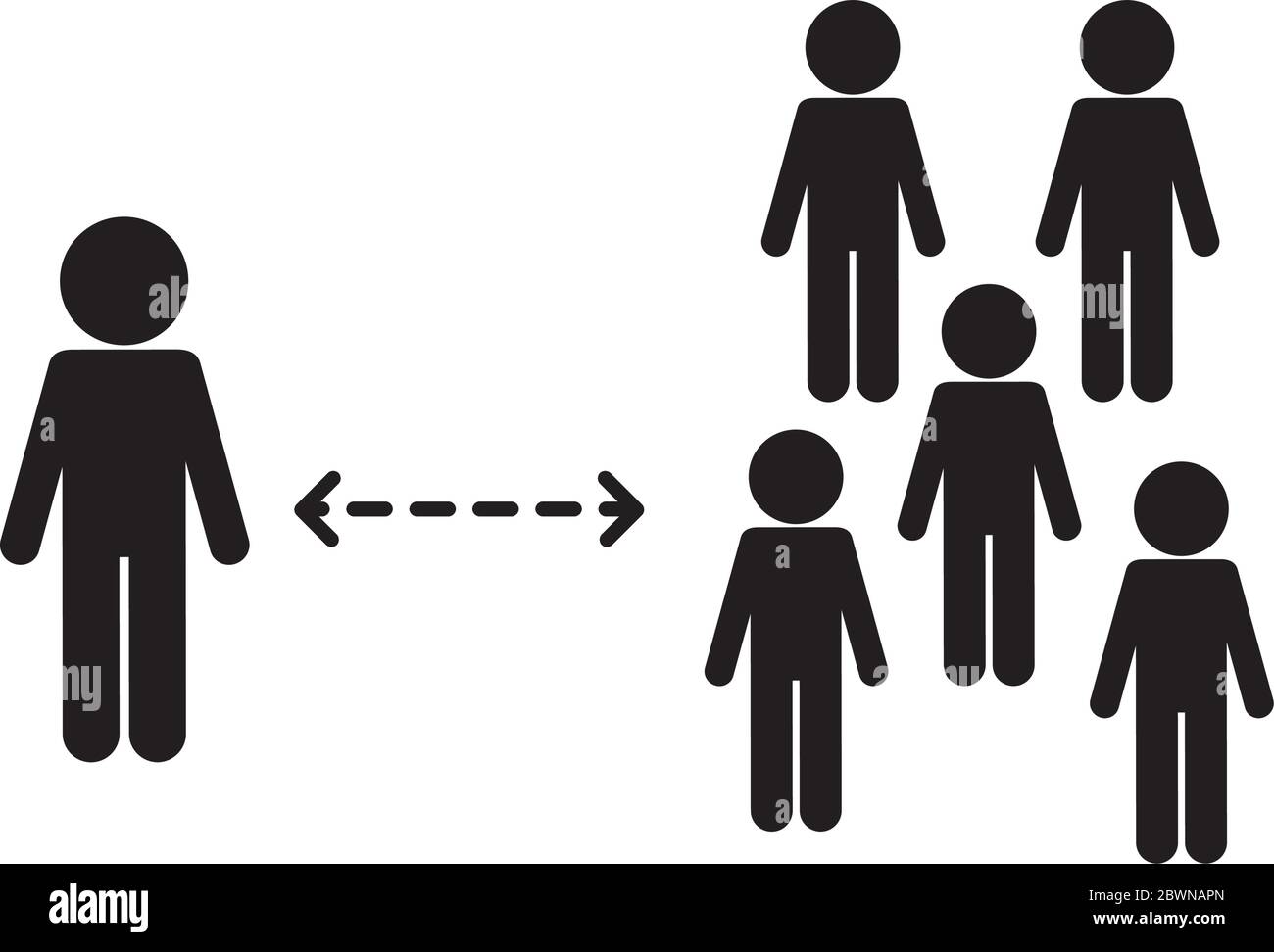 Social distancing between avatars silhouette style icon vector design ...