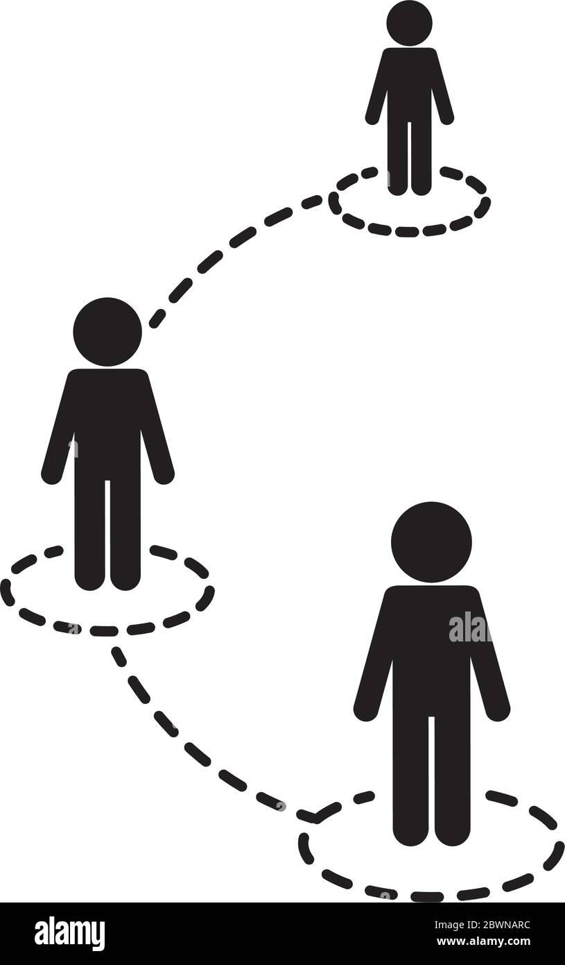 Social distancing between avatars silhouette style icon vector design ...