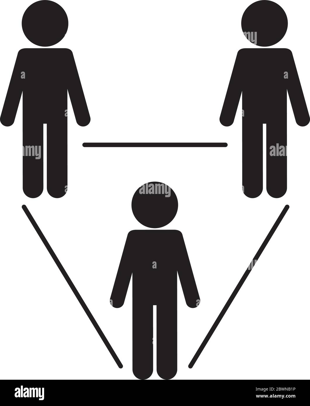 Social distancing between avatars silhouette style icon vector design ...