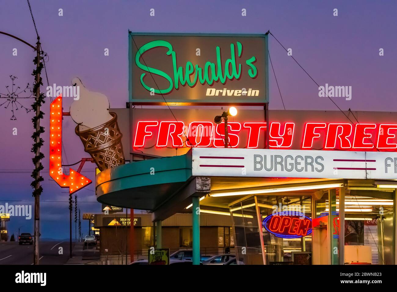 Sherald's Frosty Freeze drive-in is a nostalgic family place to eat, Price, Utah, USA [No property release; available for editorial licensing only] Stock Photo